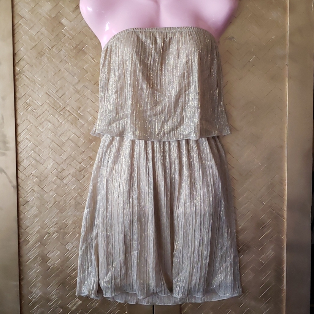 Strapless dress...gold shimmer material